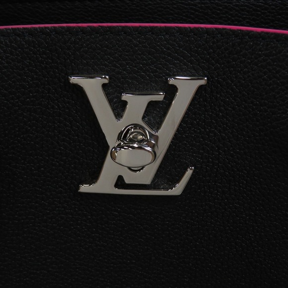 Louis Vuitton LockMe Bucket Shoulder Bag Marine Rouge Leather - Picture 7 of 9